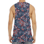 Paisley Floral Bohemian Pattern Print Men's Muscle Tank Top