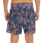 Paisley Floral Bohemian Pattern Print Men's Split Running Shorts