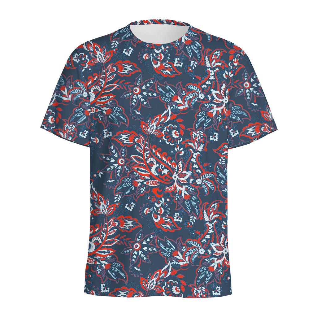 Paisley Floral Bohemian Pattern Print Men's Sports T-Shirt
