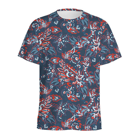 Paisley Floral Bohemian Pattern Print Men's Sports T-Shirt