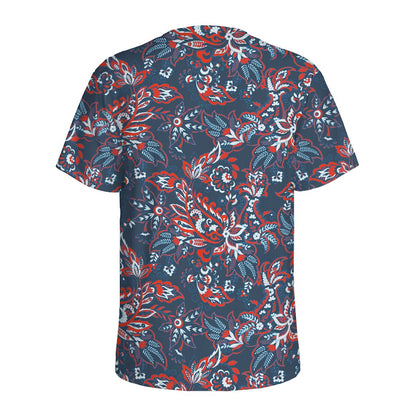 Paisley Floral Bohemian Pattern Print Men's Sports T-Shirt