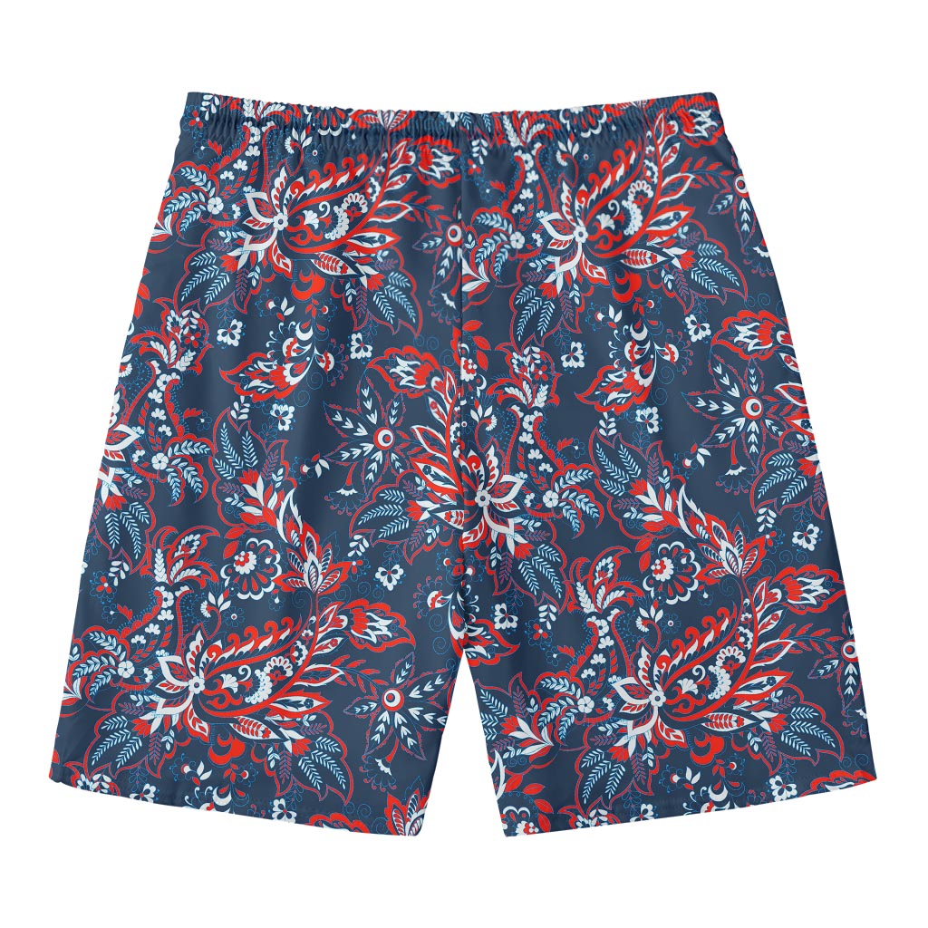 Paisley Floral Bohemian Pattern Print Men's Swim Trunks