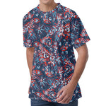 Paisley Floral Bohemian Pattern Print Men's Velvet T-Shirt