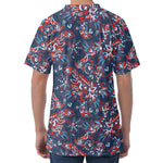 Paisley Floral Bohemian Pattern Print Men's Velvet T-Shirt