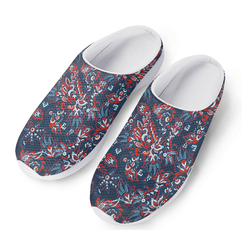 Paisley Floral Bohemian Pattern Print Mesh Casual Shoes