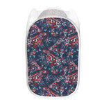 Paisley Floral Bohemian Pattern Print Mesh Laundry Hamper