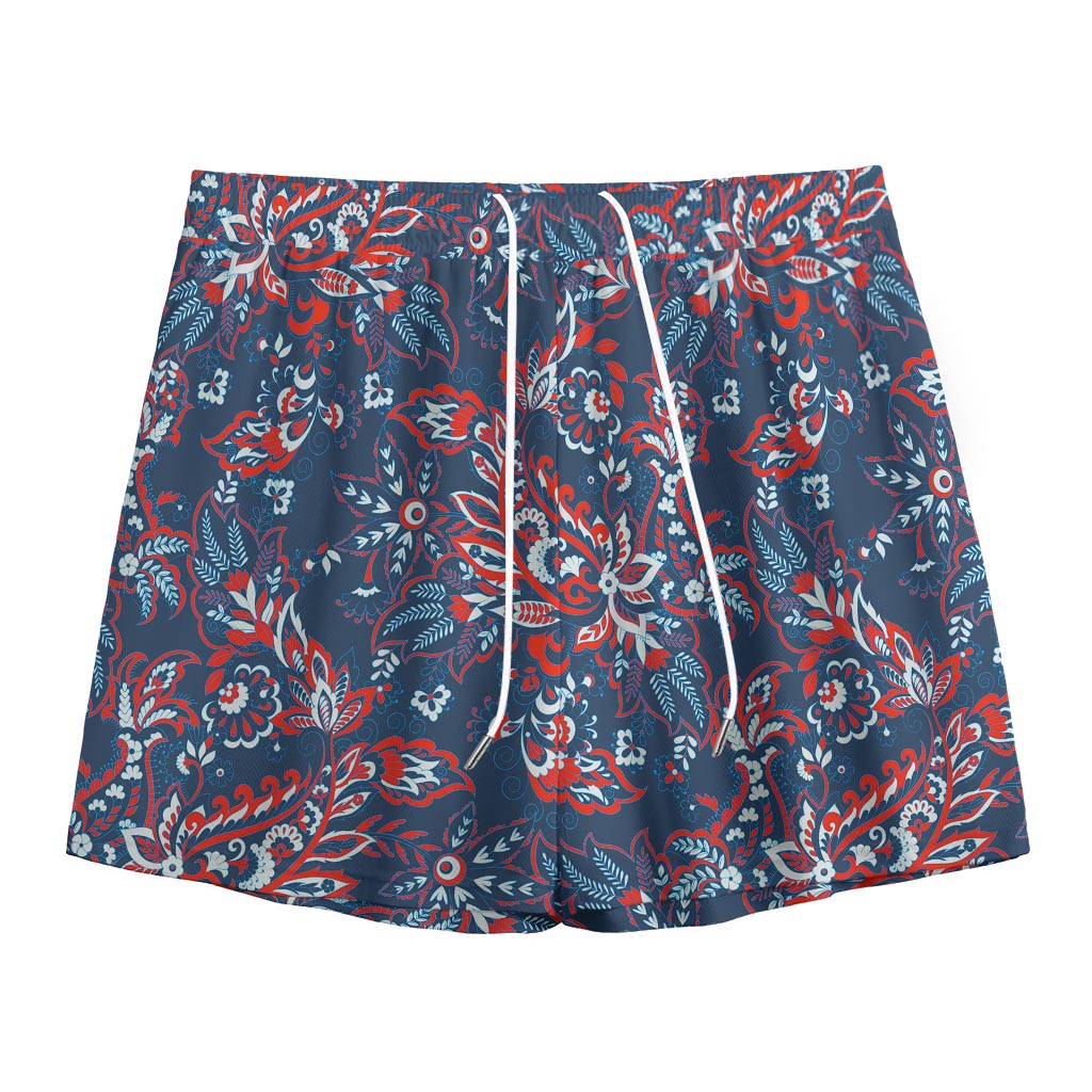 Paisley Floral Bohemian Pattern Print Mesh Shorts
