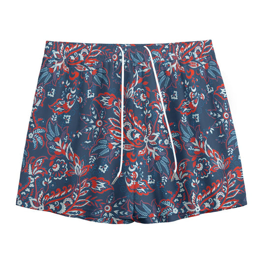Paisley Floral Bohemian Pattern Print Mesh Shorts