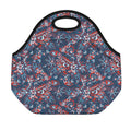 Paisley Floral Bohemian Pattern Print Neoprene Lunch Bag