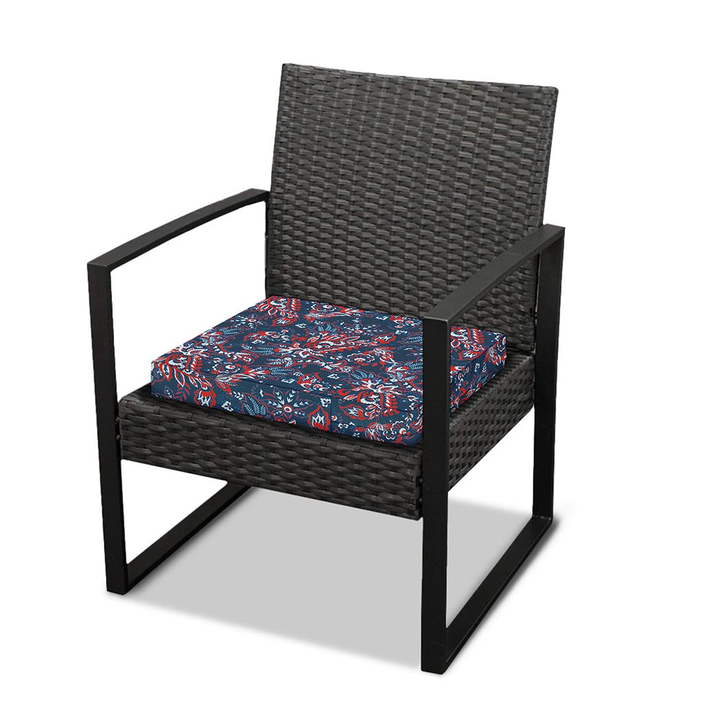 Paisley Floral Bohemian Pattern Print Outdoor Seat Cushion Cover