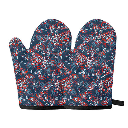 Paisley Floral Bohemian Pattern Print Oven Mitts