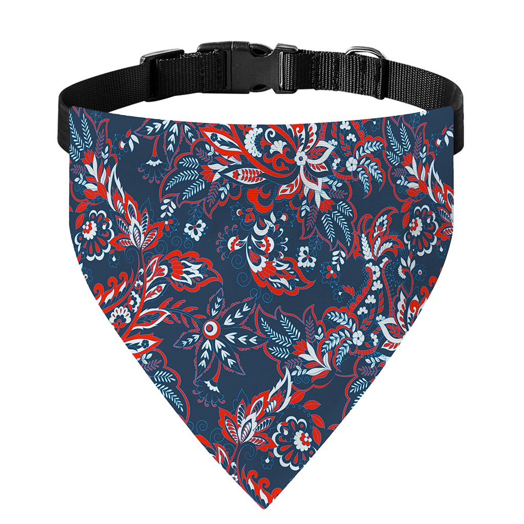 Paisley Floral Bohemian Pattern Print Over The Collar Dog Bandana