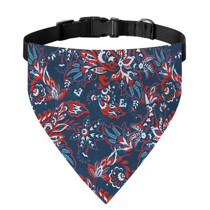 Paisley Floral Bohemian Pattern Print Over The Collar Dog Bandana