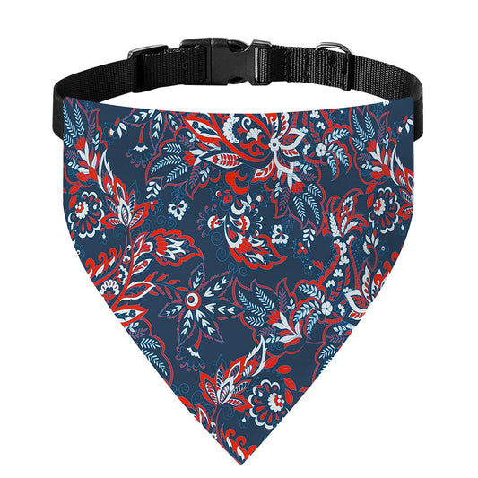 Paisley Floral Bohemian Pattern Print Over The Collar Dog Bandana