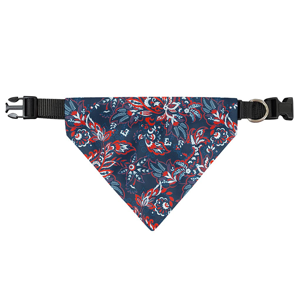 Paisley Floral Bohemian Pattern Print Over The Collar Dog Bandana