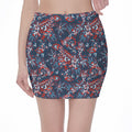 Paisley Floral Bohemian Pattern Print Pencil Mini Skirt