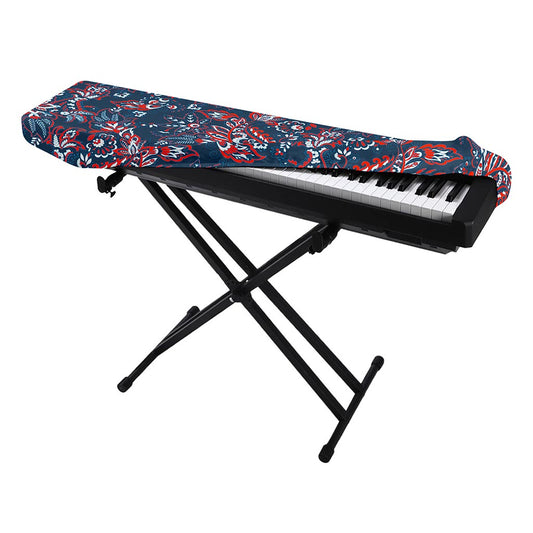 Paisley Floral Bohemian Pattern Print Piano Keyboard Cover