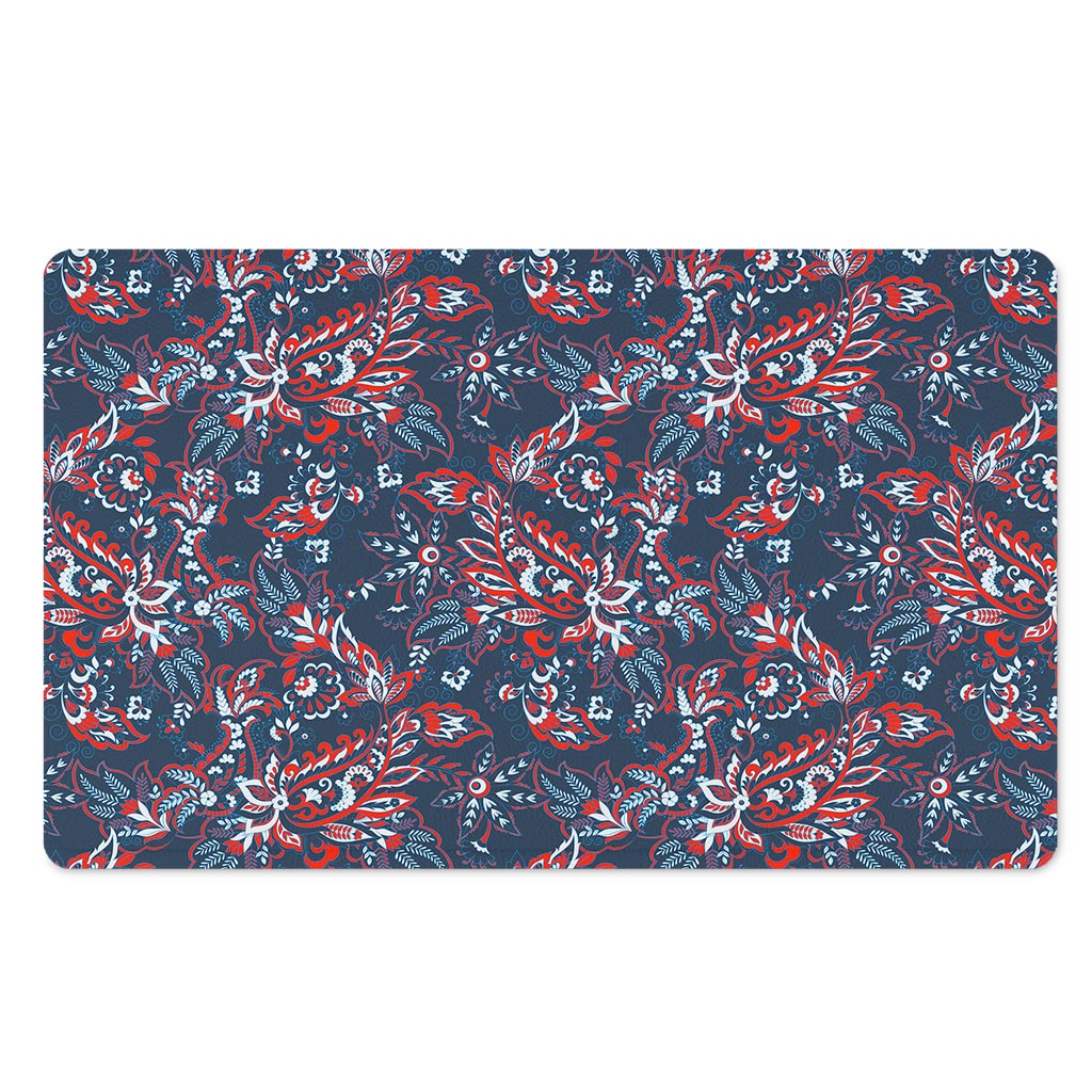 Paisley Floral Bohemian Pattern Print Polyester Doormat