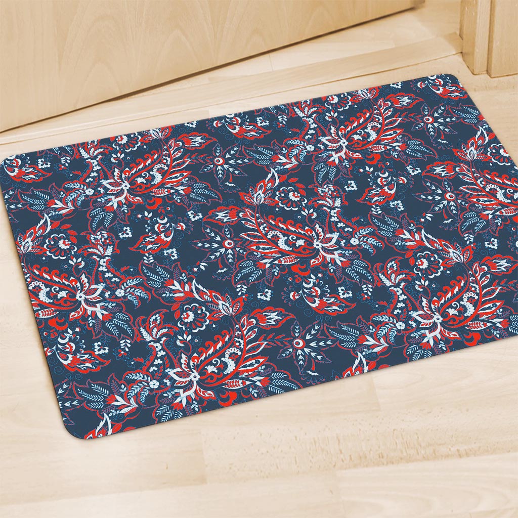 Paisley Floral Bohemian Pattern Print Polyester Doormat