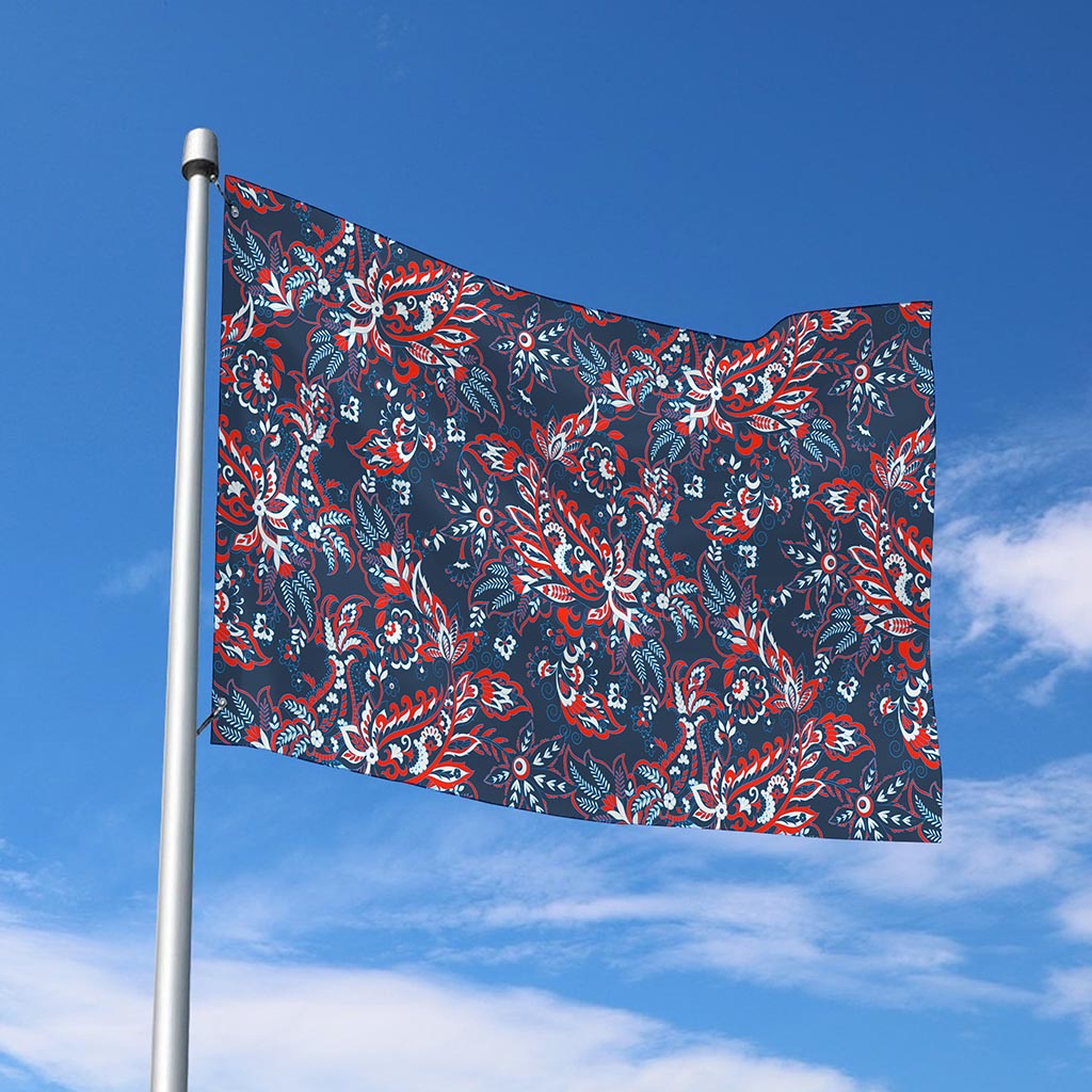 Paisley Floral Bohemian Pattern Print Polyester Flag