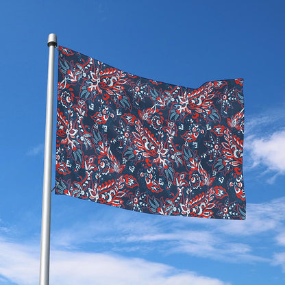 Paisley Floral Bohemian Pattern Print Polyester Flag