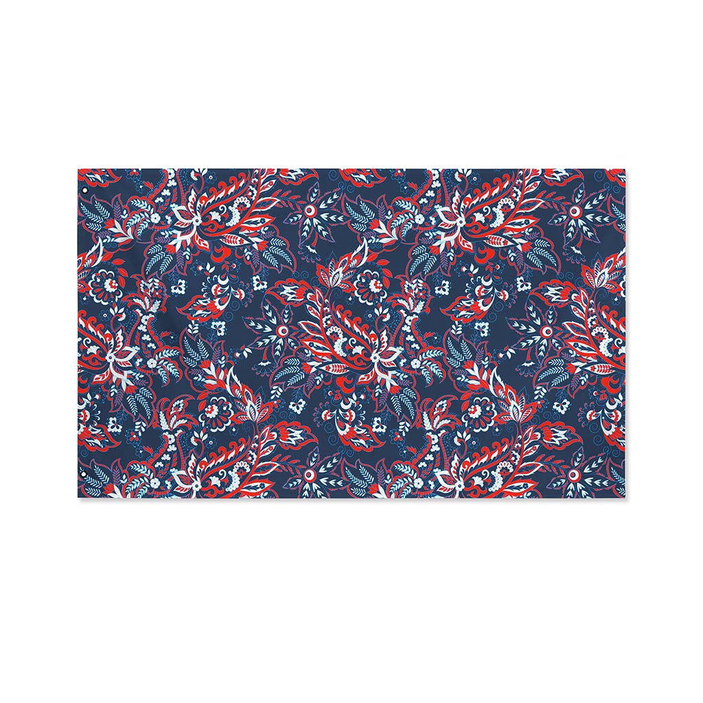Paisley Floral Bohemian Pattern Print Polyester Flag
