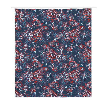 Paisley Floral Bohemian Pattern Print Polyester Shower Curtain