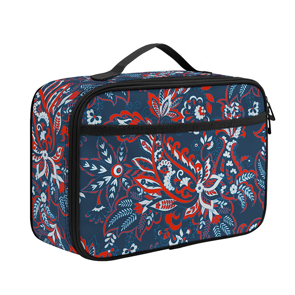 Paisley Floral Bohemian Pattern Print Portable Lunch Bag