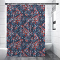 Paisley Floral Bohemian Pattern Print Premium Shower Curtain