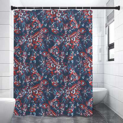 Paisley Floral Bohemian Pattern Print Premium Shower Curtain