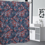 Paisley Floral Bohemian Pattern Print Premium Shower Curtain