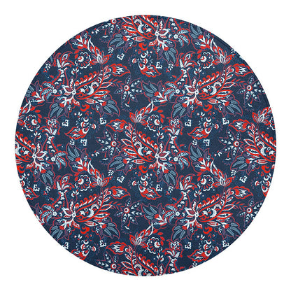 Paisley Floral Bohemian Pattern Print Round Blanket