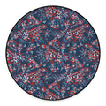 Paisley Floral Bohemian Pattern Print Round Floor Mat