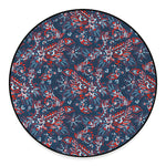 Paisley Floral Bohemian Pattern Print Round Floor Mat