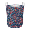 Paisley Floral Bohemian Pattern Print Round Laundry Basket