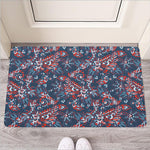 Paisley Floral Bohemian Pattern Print Rubber Doormat