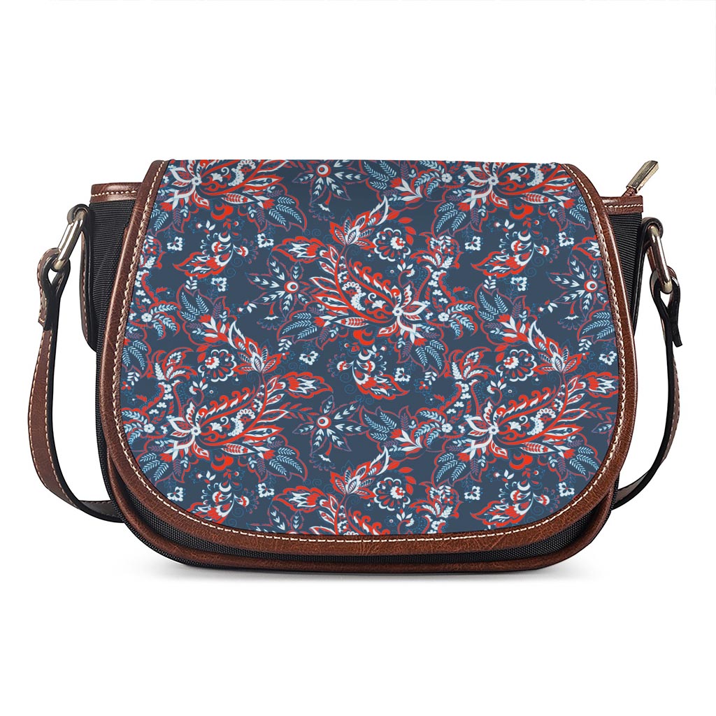 Paisley Floral Bohemian Pattern Print Saddle Bag