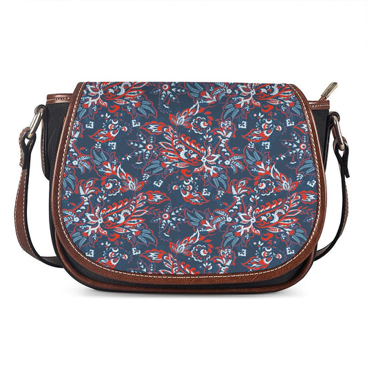 Paisley Floral Bohemian Pattern Print Saddle Bag