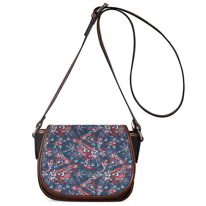 Paisley Floral Bohemian Pattern Print Saddle Bag