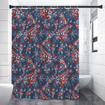 Paisley Floral Bohemian Pattern Print Shower Curtain
