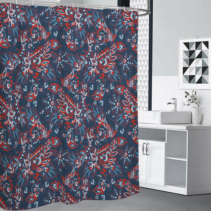 Paisley Floral Bohemian Pattern Print Shower Curtain