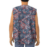 Paisley Floral Bohemian Pattern Print Sleeveless Baseball Jersey