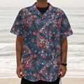 Paisley Floral Bohemian Pattern Print Textured Short Sleeve Shirt