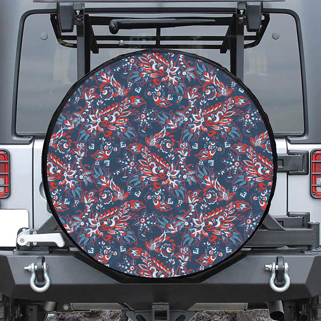 Paisley Floral Bohemian Pattern Print Tire Cover