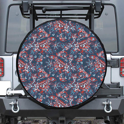 Paisley Floral Bohemian Pattern Print Tire Cover
