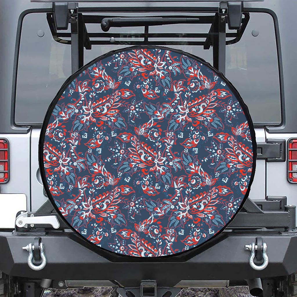 Paisley Floral Bohemian Pattern Print Tire Cover