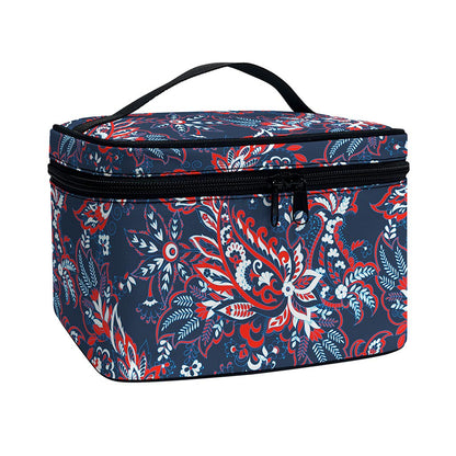 Paisley Floral Bohemian Pattern Print Travel Makeup Bag