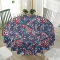 Paisley Floral Bohemian Pattern Print Waterproof Round Tablecloth