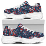 Paisley Floral Bohemian Pattern Print White Chunky Shoes