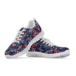 Paisley Floral Bohemian Pattern Print White Running Shoes